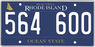 RI license plate 564600