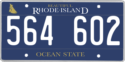 RI license plate 564602