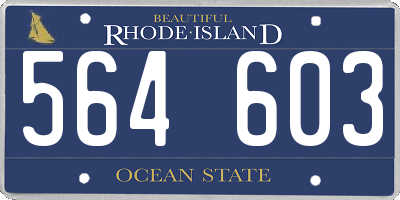 RI license plate 564603