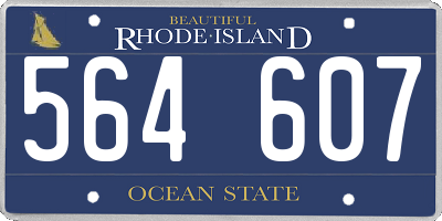 RI license plate 564607