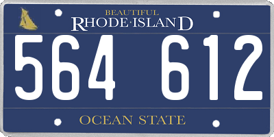 RI license plate 564612