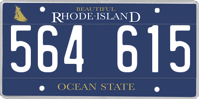 RI license plate 564615