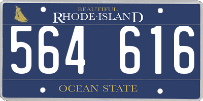 RI license plate 564616