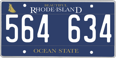 RI license plate 564634