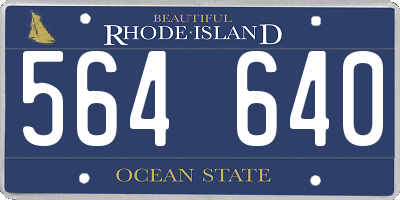 RI license plate 564640