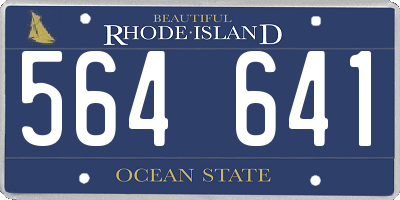 RI license plate 564641