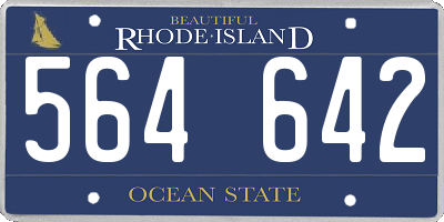 RI license plate 564642
