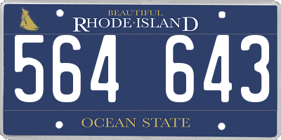 RI license plate 564643