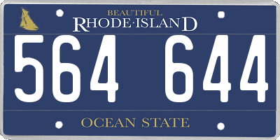 RI license plate 564644