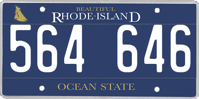 RI license plate 564646