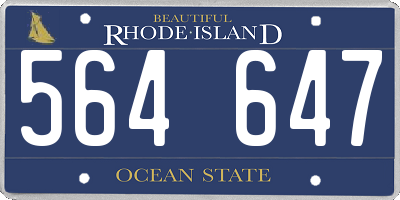 RI license plate 564647