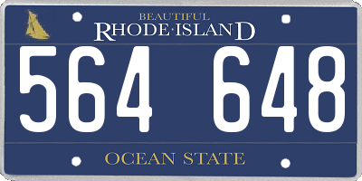 RI license plate 564648