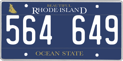 RI license plate 564649