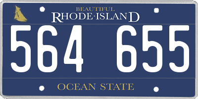 RI license plate 564655