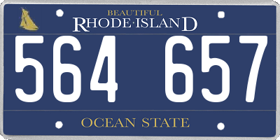 RI license plate 564657