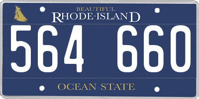 RI license plate 564660