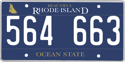 RI license plate 564663