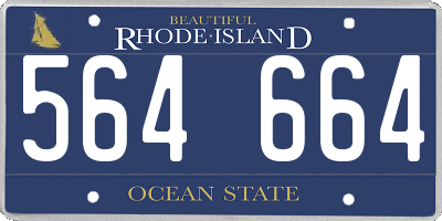 RI license plate 564664