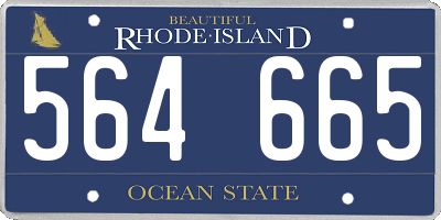 RI license plate 564665