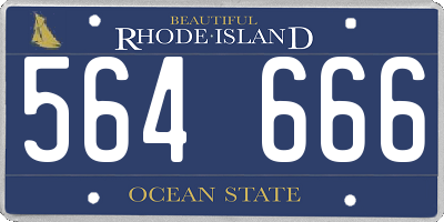 RI license plate 564666