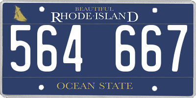 RI license plate 564667