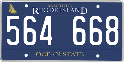 RI license plate 564668