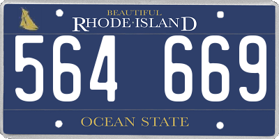 RI license plate 564669