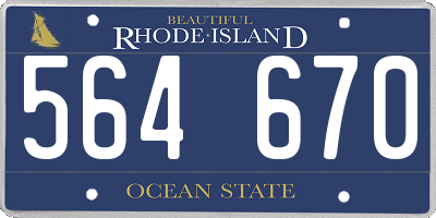 RI license plate 564670