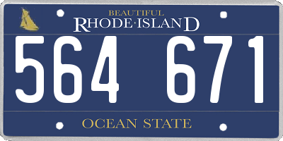 RI license plate 564671