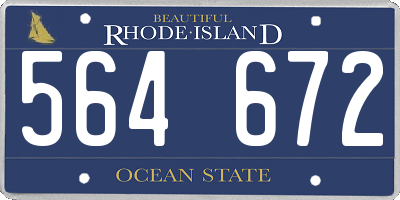 RI license plate 564672
