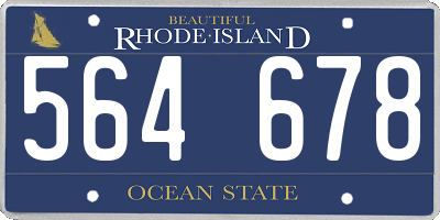 RI license plate 564678