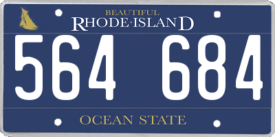 RI license plate 564684