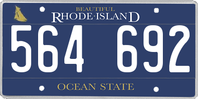 RI license plate 564692