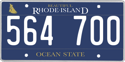 RI license plate 564700