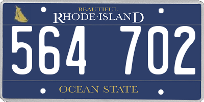 RI license plate 564702