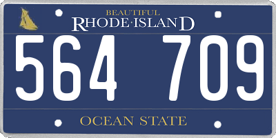 RI license plate 564709
