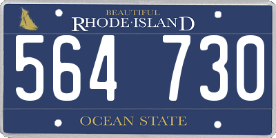RI license plate 564730