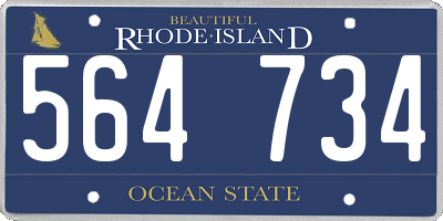 RI license plate 564734