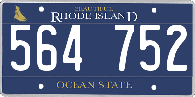 RI license plate 564752
