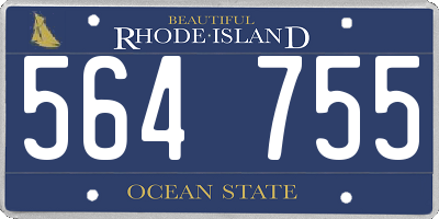 RI license plate 564755