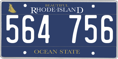 RI license plate 564756