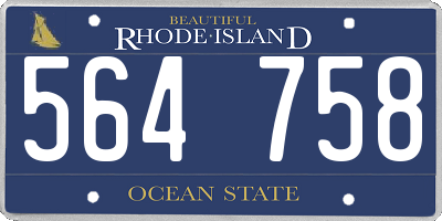 RI license plate 564758