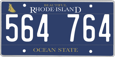 RI license plate 564764
