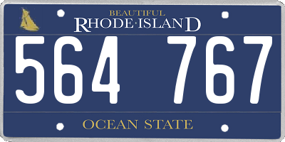 RI license plate 564767