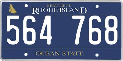 RI license plate 564768