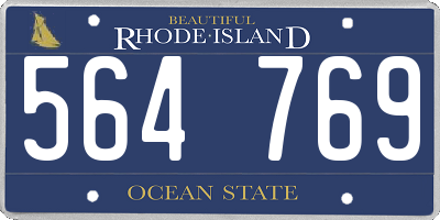 RI license plate 564769