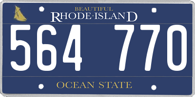 RI license plate 564770