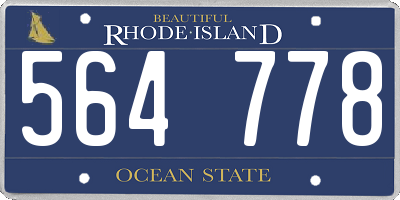 RI license plate 564778