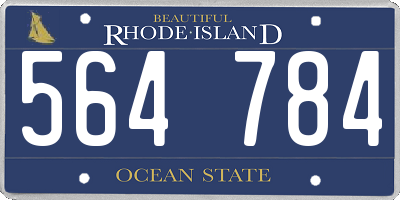 RI license plate 564784