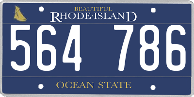 RI license plate 564786